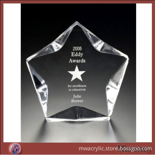 Transparent Small Star Acrylic Award Medal